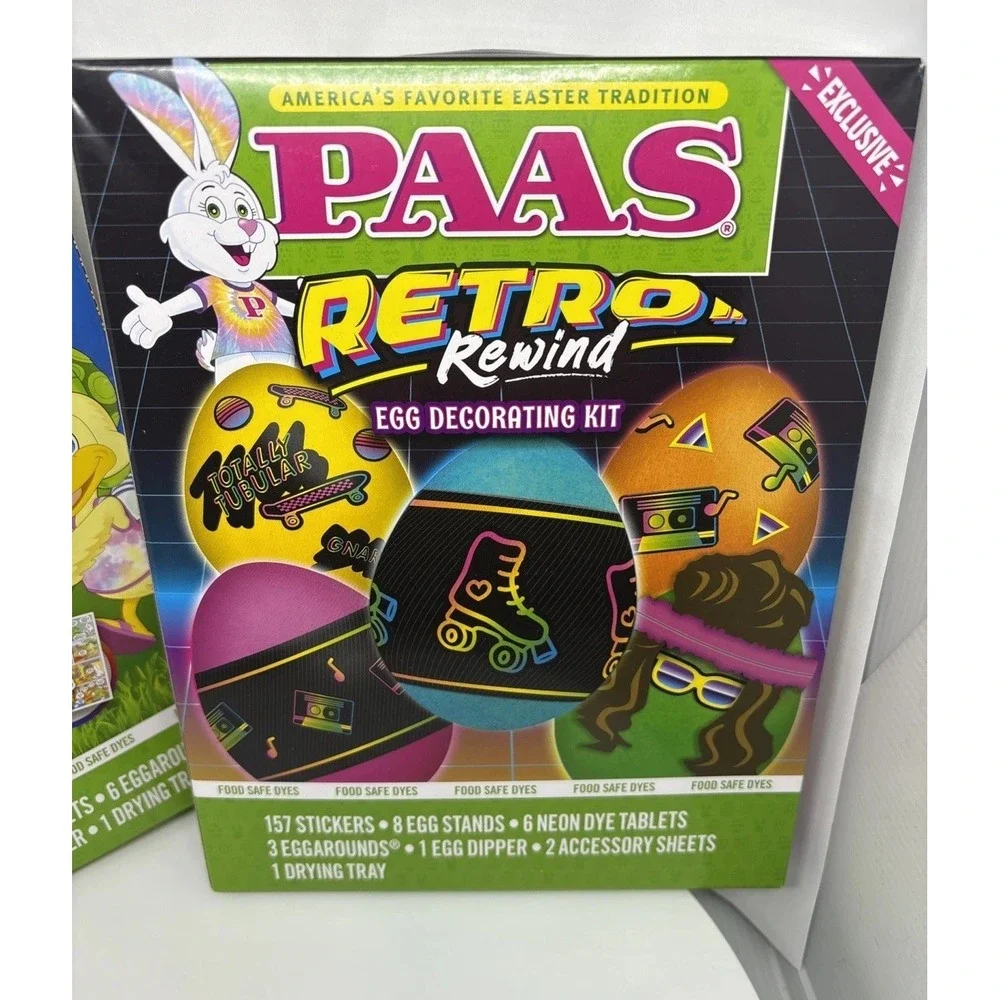 Set of 2 diffferent PAAS Easter egg dying kits brand new Egg Dye Retro‎ Vtg